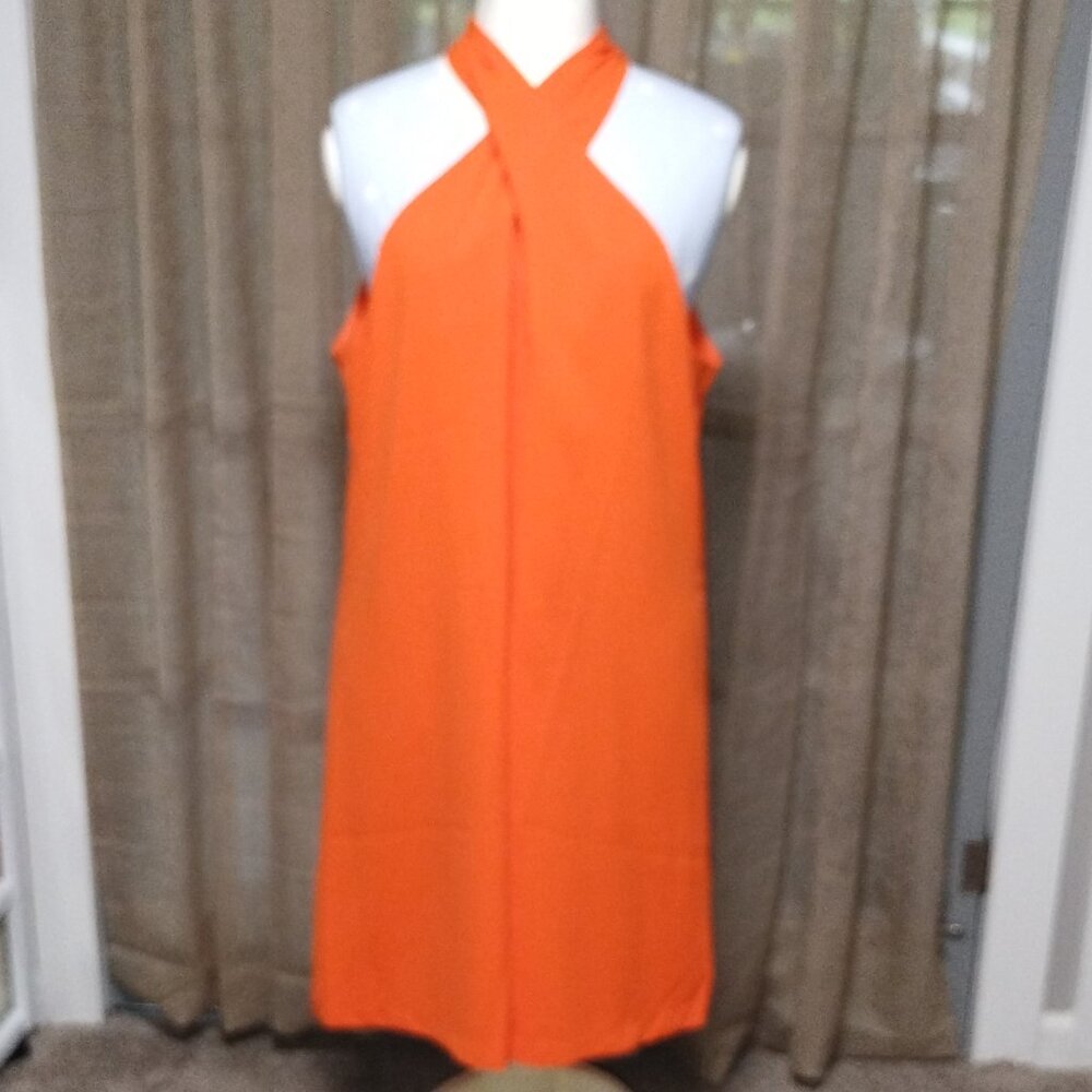 Women's Bright Orange Bold Elements Sleeveless Dress. Size XL. NWT-$69.00.